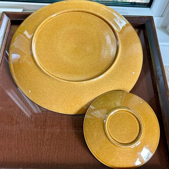 Vintage Taylor Smith & Taylor Cannes Atomic Onion Brown Plates 12" & 6” MCM - Picture 13 of 13